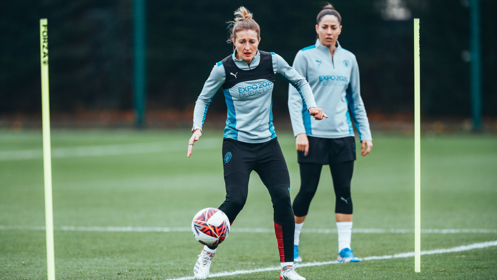 WHITE HOT : Ellen White bagged a crucial goal in October's league Derby clash - and two in our 2019 FA Cup win at Leigh!