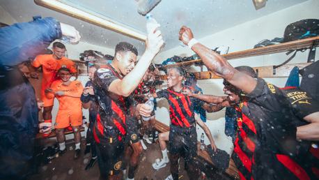 Watch: Dressing room celebrations after PL2 title win!