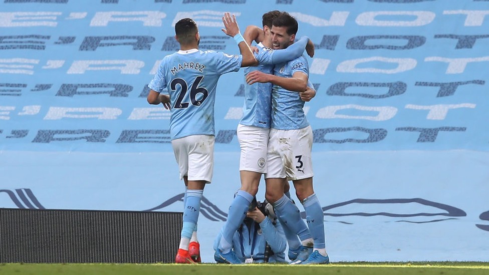 ALL SMILES : Dias clearly enjoyed his first goal for City!