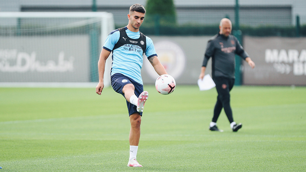 BEST FOOT FORWARD: Ferran Torres limbers up