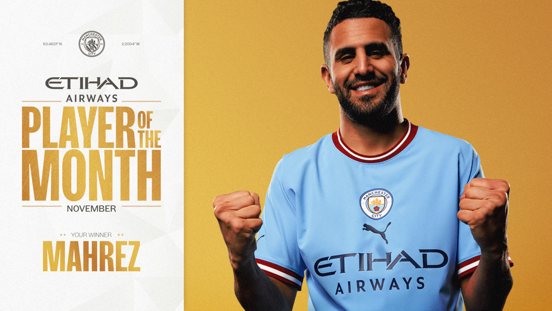 Mahrez gana el premio al Jugador Etihad del Mes de diciembre