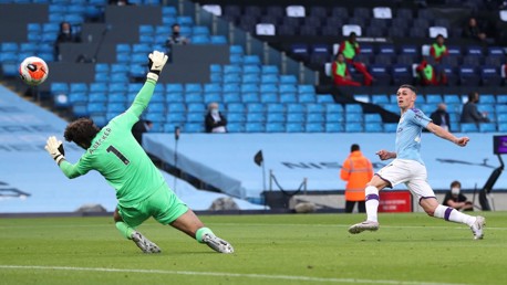 CLINICAL: Foden blasts in a third just before the interval.