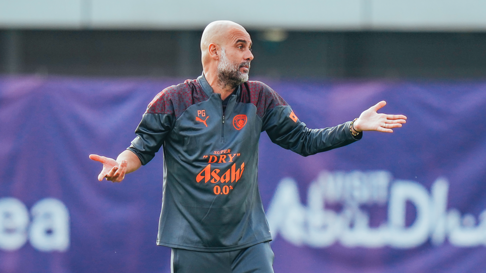 PEP TALK : The boss dishes out some instructions