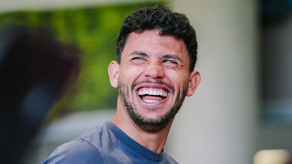 ALL SMILES : Matheus Nunes in good spirits. 