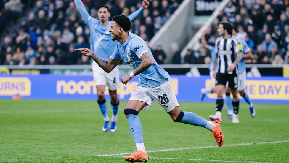 BACK IN IT: Savinho celebrates the equaliser