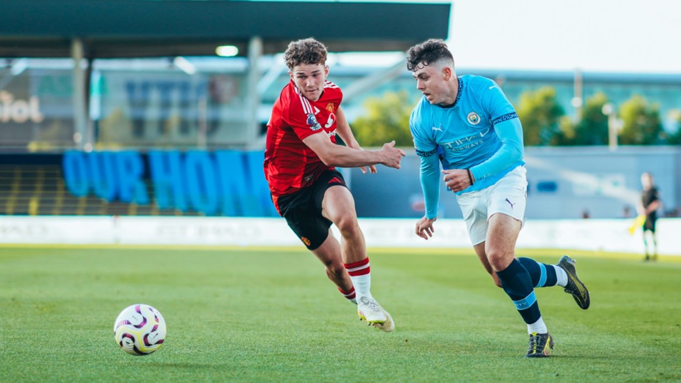 BACK IN BUSINESS : Ashton Muir played a key role in City's PL2 play-off semi-final win over Manchester United. 