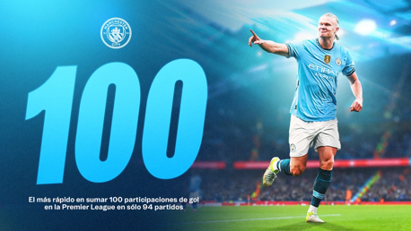 Haaland, el jugador más rápido en alcanzar 100 participaciones en goles en la Premier League