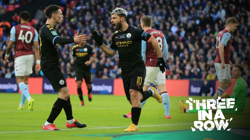 ¡Gol de Agüero! : Sergio Agüero logró su décimo gol en sus seis últimas titularidades ante el Aston Villa.