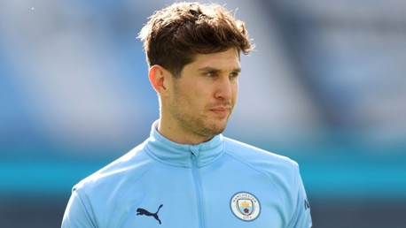 SET IN STONES: The centre-back has his game face on as kick-off looms.