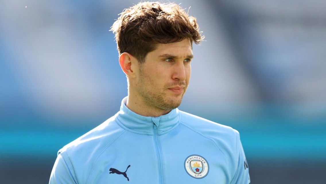 SET IN STONES: The centre-back has his game face on as kick-off looms.