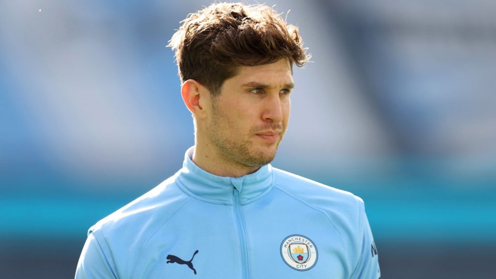 SET IN STONES : The centre-back has his game face on as kick-off looms.