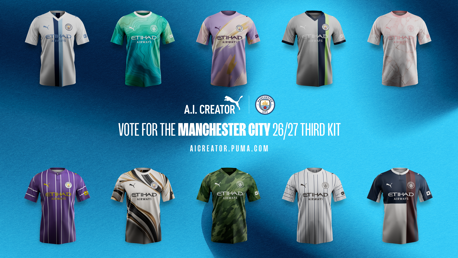 Man City launch fan vote for 2026/27 Third kit with PUMA AI Creator