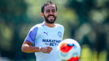 THE HEAT IS ON: Bernardo was right at home in the sweltering conditions