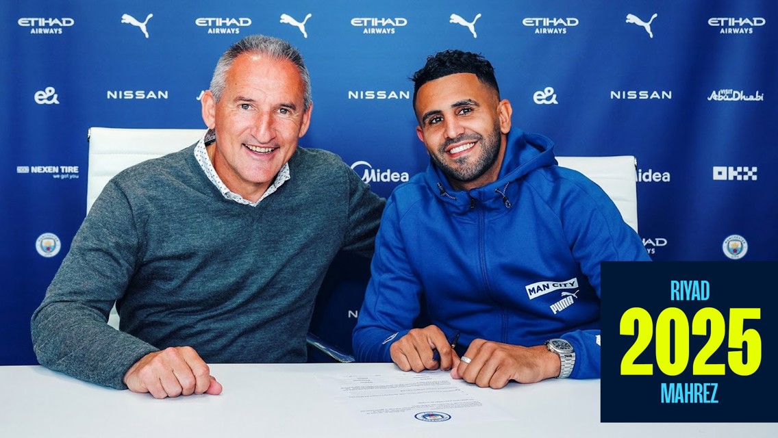 Mahrez assina novo contrato com o City
