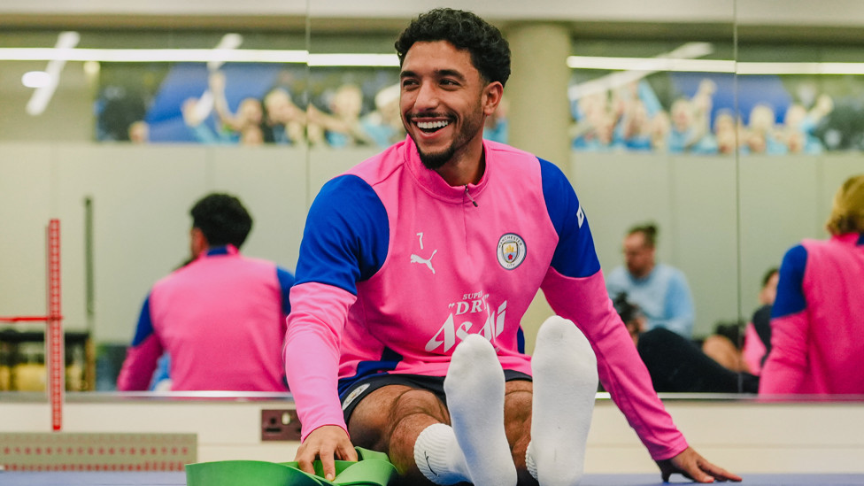 ALL SMILES : Omar Marmoush in fine spirits. 