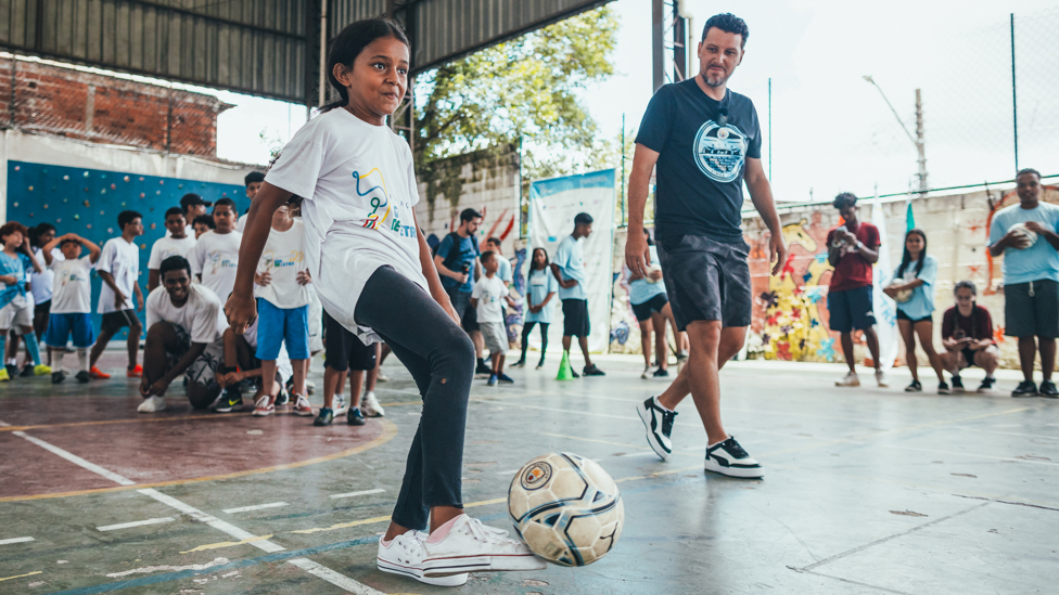 FOOTBALL FOR GOOD : Participants from the local community enjoy the football sessions.