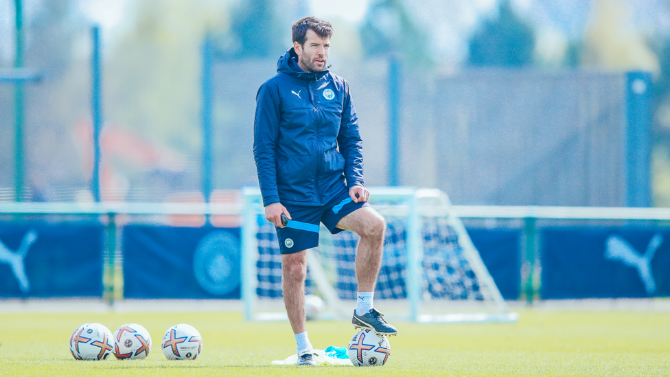 THE BOSS: : Brian Barry-Murphy watches training