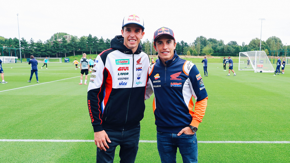 DYNAMIC DUO : Alex and Marc Marquez pose for a photo at today's session