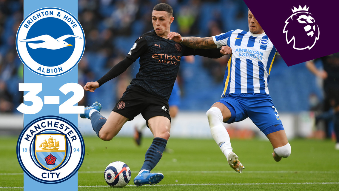 Brighton 3-2 City: resumen breve