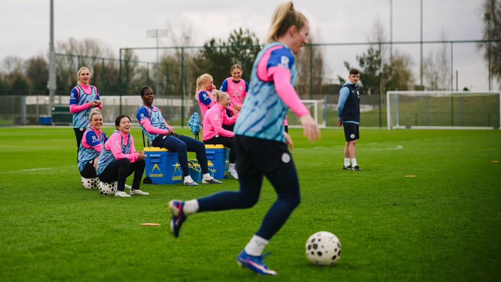 WING WIZARD: Lauren Hemp glides by her team-mates