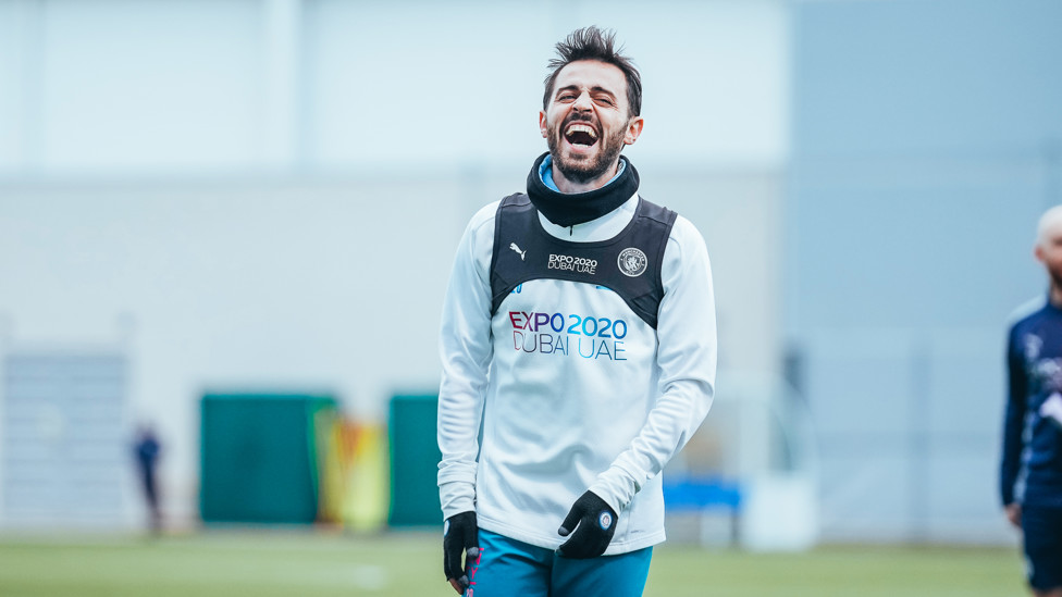 HAIR RAISER: Bernardo was in ebullient mood ahead of Wednesday's big game