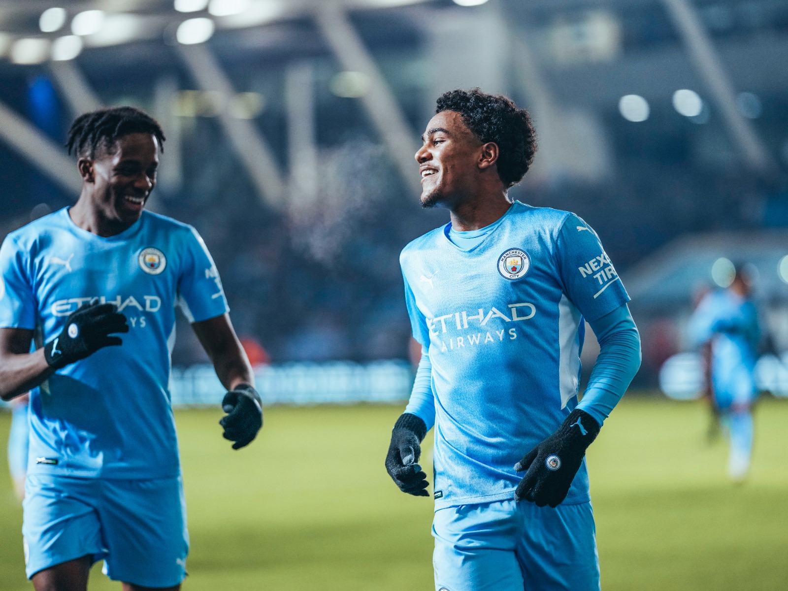 ALL SMILES: City celebrate after our second goal
