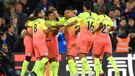 CELEBRATE: City returned to winning ways at Selhurst Park.