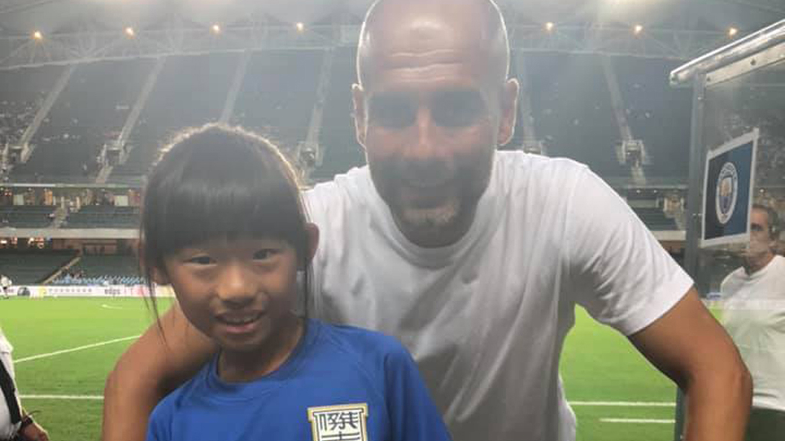 FUTURE STAR?: Jane met Pep Guardiola after watching Kitchee v City