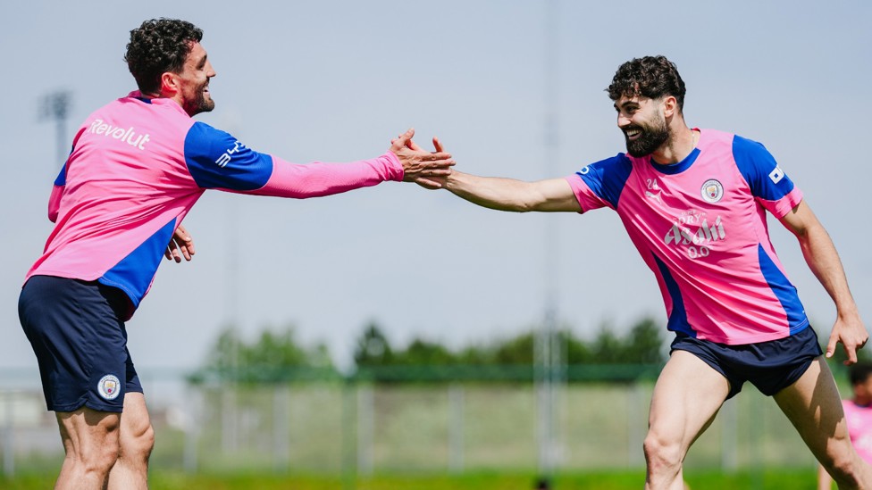 TWO CROATIANS : Mateo Kovacic and Josko Gvardiol acknowledge each other