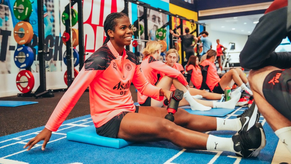 SHARP SHOOTER: Bunny Shaw was also in great spirits in the wake of becoming City's all-time leading WSL goalscorer.
