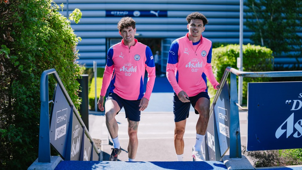 DOUBLE TROUBLE : John Stones and Nico O'Reilly are ready for action. 
