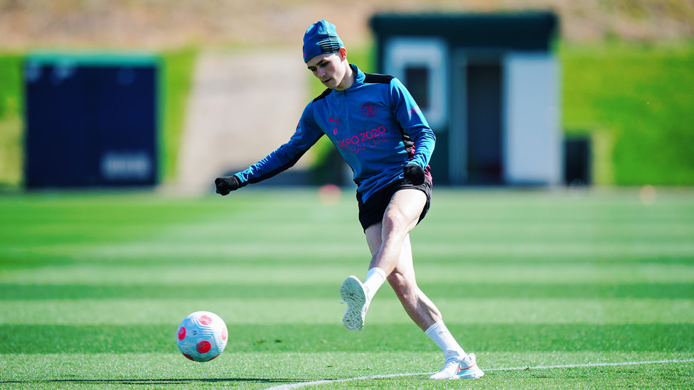 BALL WORK : Phil Foden plays a pass.