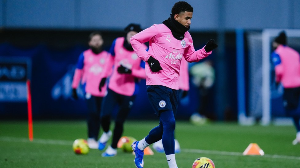 DRIBBLING THROUGH : Savinho gets a touch