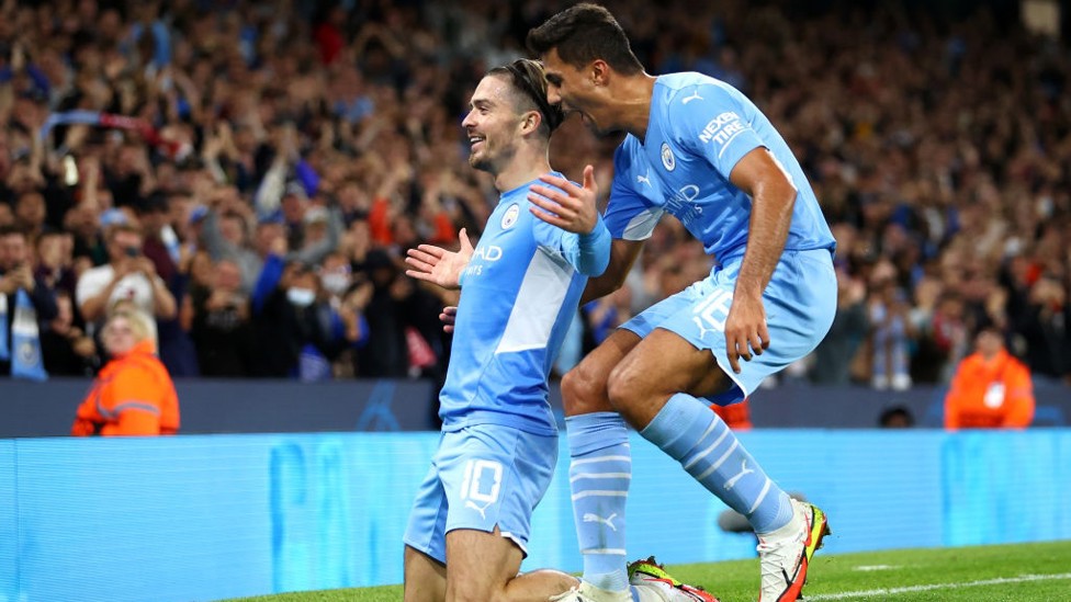 ALL SMILES : Grealish clearly enjoyed his goal!