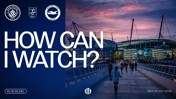 A promotional image for the Manchester City vs Brighton & Hove Albion match in the Carabao Cup on Wednesday, 28 October 2026. Features Etihad Stadium and game details including kick-off time at 19:30 UK.