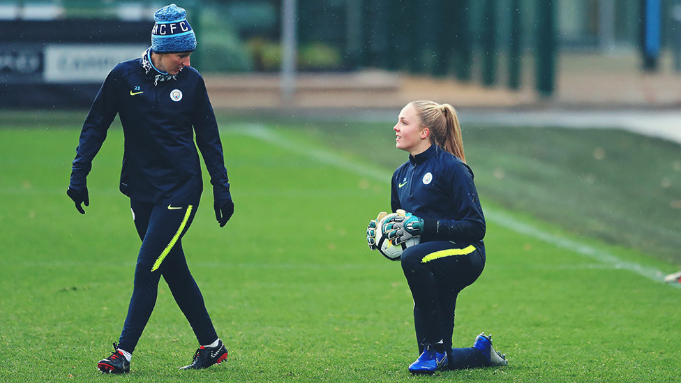 SAFE HANDS : Goalkeeper Ellie Roebuck is put through her paces