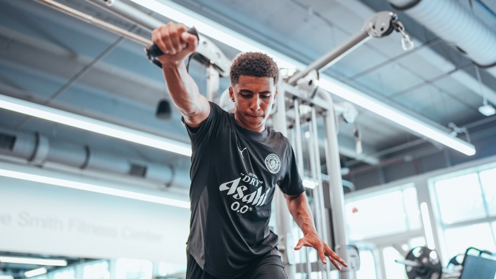 POWER : Rico Lewis drives forward
