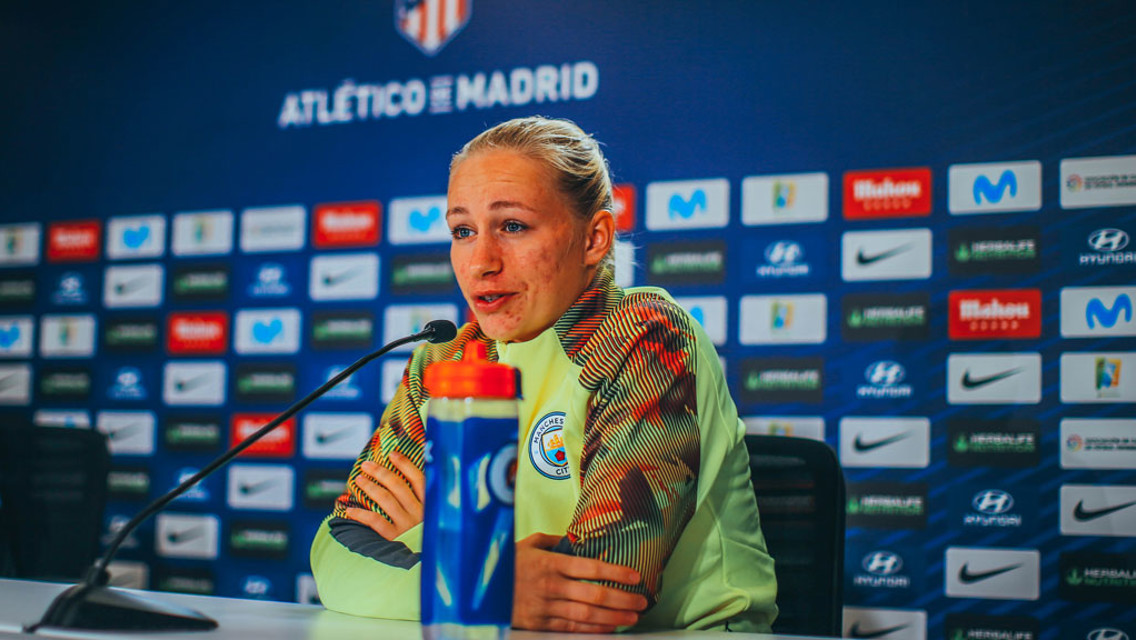 PRESS CONFERENCE: Pauline Bremer addresses the media ahead of the game