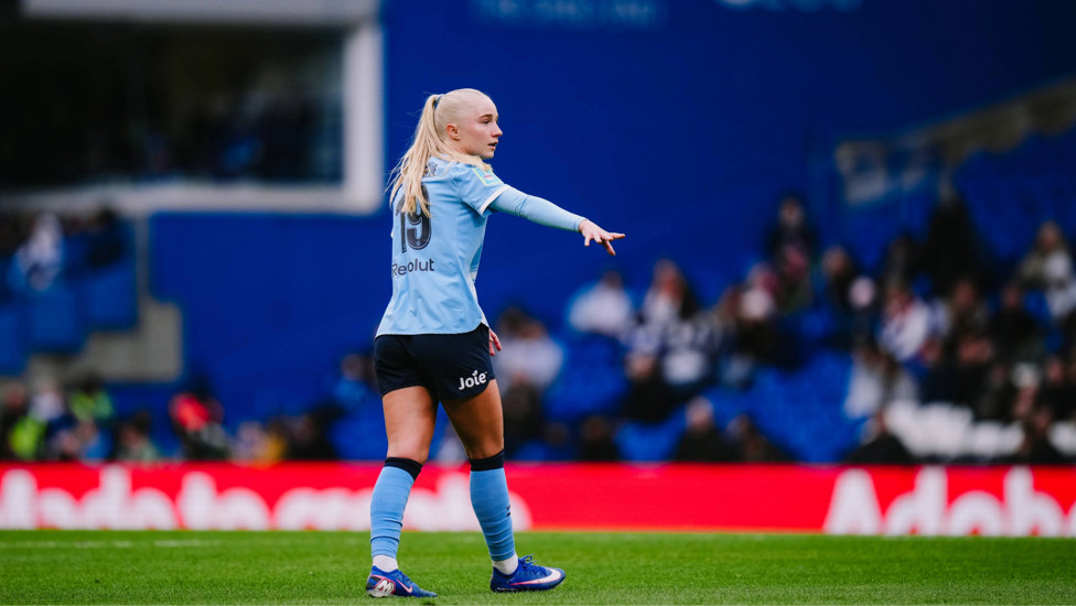 Commanding : Laura Blindkilde Brown looks to control the midfield