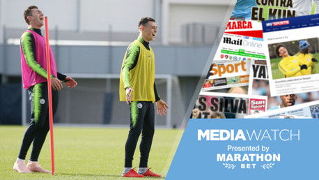 PAPER TALK: Phil Foden and Aymeric Laporte have been speaking to the media.