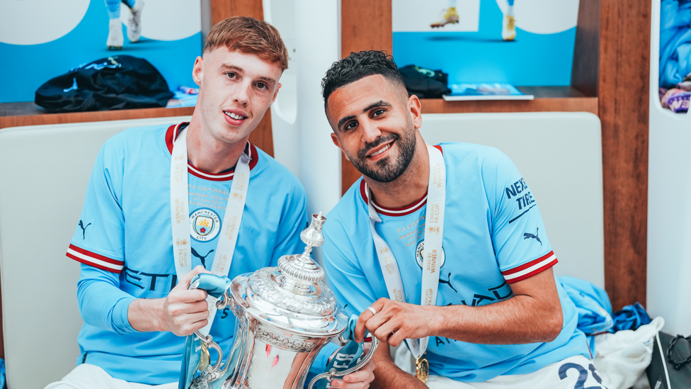 WING WIZARDS : Mahrez and Palmer strike a pose.