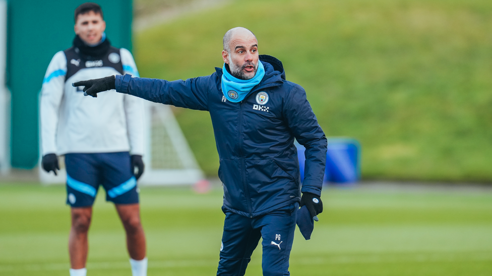 PEP TALK : The boss on the training pitch