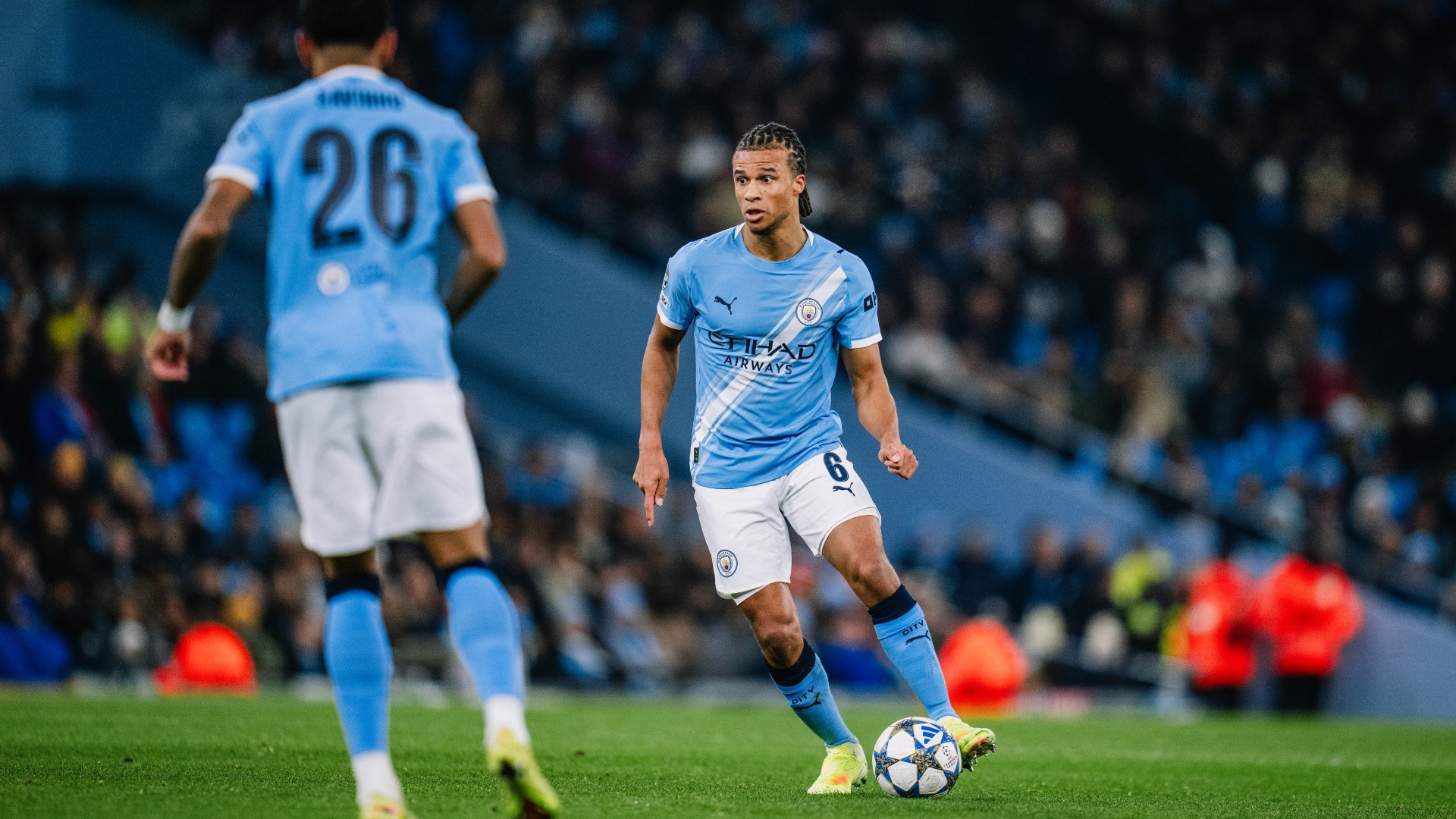 MIDDLE MARCH: Nathan Ake weighs up the options.