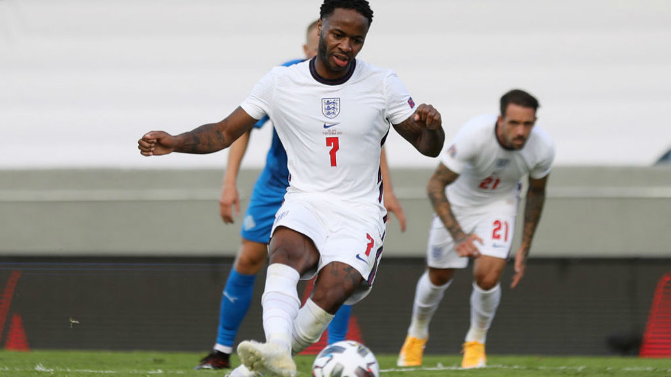 ON THE SPOT: Raheem Sterling converts England's winning penalty