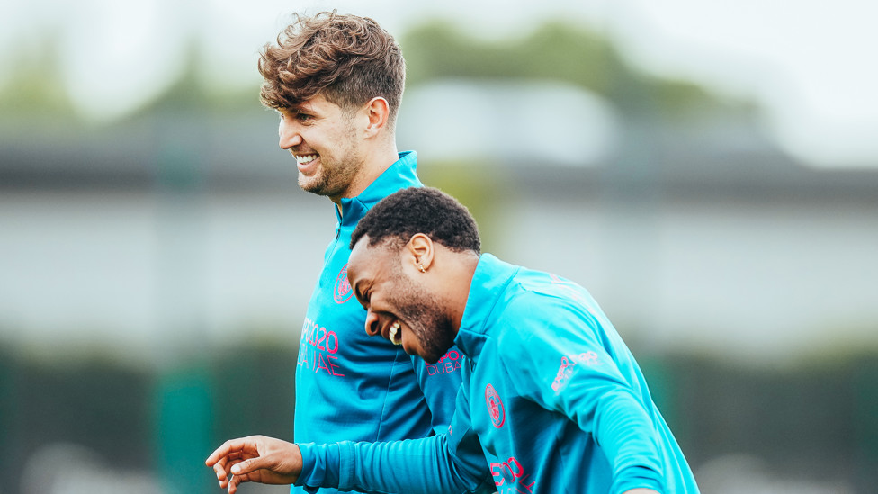 TOGETHER  : Raheem Sterling's happy to see Stones back in action