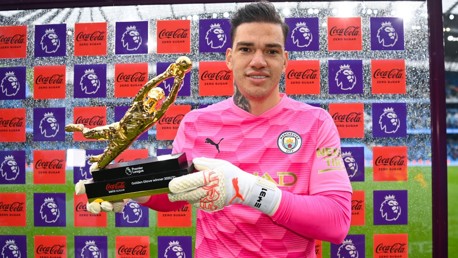 GOLDEN EDERSON: The Brazilian gets his award for the most clean sheets this season.
