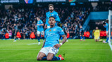 KNEE SLIDE: Savinho enjoyed that!