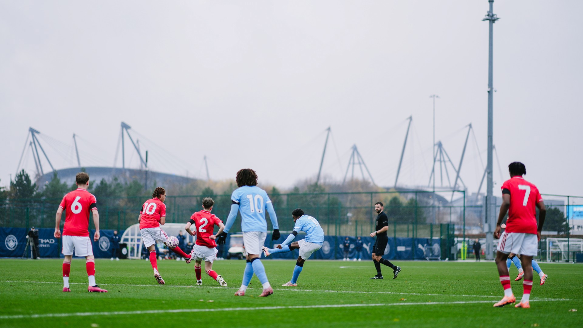 WHAT A STRIKE : Christian Dunbar-McDonald gives City the lead with a fine goal.