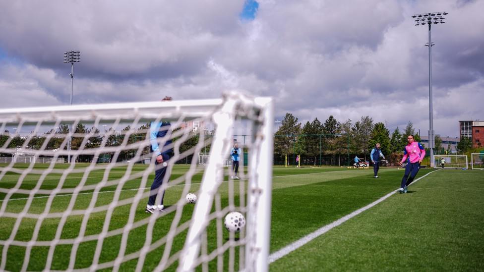 ON TARGET : Iman Beney finds the net