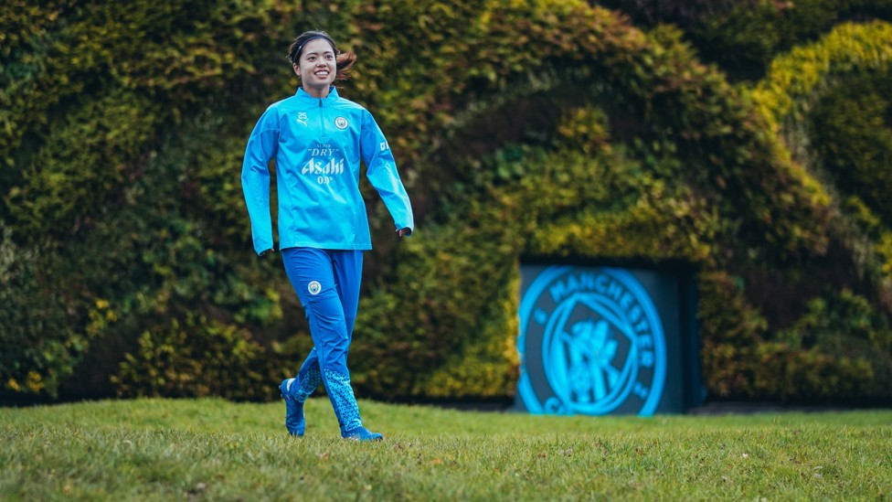 MAKING HER WAY TO TRAINING : Yui Hasegawa looking forward to Friday's session
